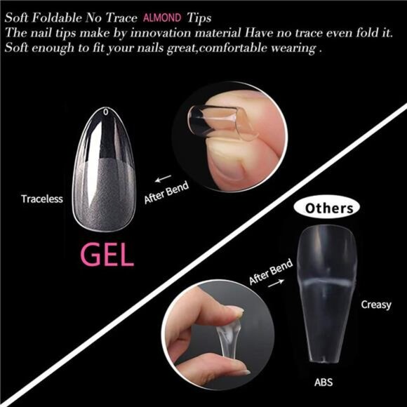 UNA GELLA Almond Fake Nails 216pcs Almond Press on Nails Pre-shape Nails Tips - Picture 4 of 8